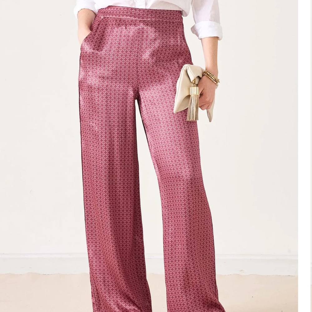 NWT Voyageur by MERSEA Sonnet Satin Pant in Fig- Small